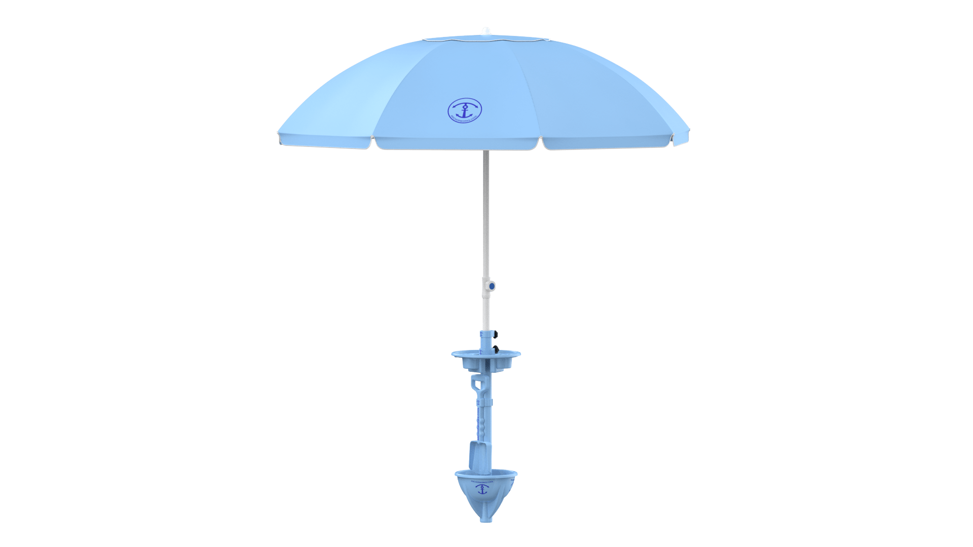 Beach Umbrella and Umbrella Stand Anchor in Light Blue
