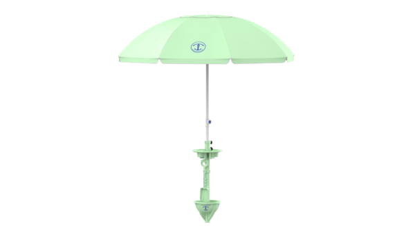 Beach Umbrella and Umbrella Stand Anchor in Green